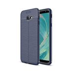 KZY İletişim-Samsung Galaxy J4 Plus ile Uyumlu Kılıf Darbe Korumalı Deri Görünümlü Silikon Arka Kapak - Lacivert (Lacivert)