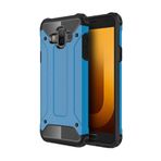 KZY İletişim-Samsung Galaxy J7 Duo ile Uyumlu Kapak Çift Katmanlı Zırh Tank Kılıf - Mavi (Mavi)