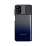 Kzy İletişim Samsung Galaxy M31S ile Uyumlu Kapak Lensi Açılır Kapanır Kamera Korumalı Silikon Kılıf - Siyah