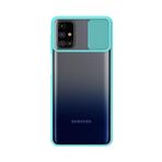 Kzy İletişim Samsung Galaxy M31S ile Uyumlu Kapak Lensi Açılır Kapanır Kamera Korumalı Silikon Kılıf - Turkuaz