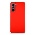 KZY İletişim Samsung Galaxy S21 ile Uyumlu Kılıf Soft Premier Renkli Silikon Kapak - Kırmızı