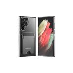 KZY İLETİŞİM Samsung Galaxy S21 Ultra ile uyumlu Kapak Kartlıklı Sararmaz Sert Silikon Kılıf