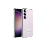 KZY İletişim Samsung Galaxy S23 Plus ile uyumlu Yanları Renkli Lens Korumalı Logo Gösteren Luxury Silikon Kılıf - Gümüş