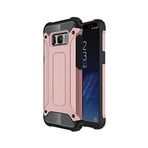 KZY İletişim-Samsung Galaxy S8 Plus ile Uyumlu Kapak Çift Katmanlı Zırh Tank Kılıf - Rose Gold (ROSE GOLD)