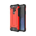 KZY İletişim-Samsung Galaxy S9 Plus ile Uyumlu Kapak Çift Katmanlı Zırh Tank Kılıf - Kırmızı (KIRMIZI)