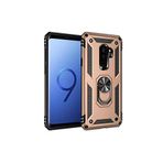 KZY İletişim Samsung Galaxy S9 Plus ile Uyumlu Kapak Military Yüzüklü Stantlı Panzer Tank Kılıf - Rose Gold