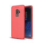 KZY İletişim-Samsung Galaxy S9 Plus ile Uyumlu Kılıf Darbe Korumalı Deri Görünümlü Silikon Arka Kapak - Kırmızı (Kırmızı)