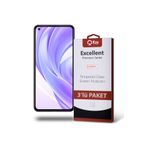 KZY İLETİŞİM Xiaomi Mi 11 Lite ile uyumlu Temperli Ekran Koruyucu Kırılmaz Cam Ekonomik 3'lü Paket