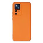 KZY İletişim Xiaomi Mi 12T Pro ile Uyumlu Kapak İçi Kadife Kamera Korumalı Lansman Silikon Kılıf - Turuncu