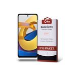 KZY İLETİŞİM Xiaomi Poco M4 Pro 5G ile uyumlu Temperli Ekran Koruyucu Kırılmaz Cam Ekonomik 3'lü Paket