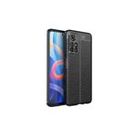 KZY İletişim-Xiaomi Poco M4 Pro ile Uyumlu Kılıf Darbe Korumalı Deri Görünümlü Silikon Arka Kapak - Siyah (Siyah)