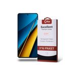 KZY İletişim Xiaomi Poco X6 ile Uyumlu Temperli Ekran Koruyucu Kırılmaz Cam Ekonomik 3'lü Paket