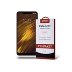 KZY İLETİŞİM Xiaomi Pocophone F1 ile uyumlu Temperli Ekran Koruyucu Kırılmaz Cam Ekonomik 3'lü Paket