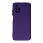 KZY İletişim Xiaomi Redmi 10 ile uyumlu Kapak İçi Kadife Kamera Korumalı Lansman Silikon Kılıf - Mor