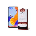 KZY İLETİŞİM Xiaomi Redmi Note 11 Pro ile uyumlu Temperli Ekran Koruyucu Kırılmaz Cam Ekonomik 3'lü Paket