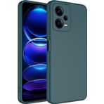 KZY İletişim Xiaomi Redmi Note 12 ile Uyumlu Kapak Kamera Korumalı Içi Kadife Lansman Silikon Kılıf - Koyu Yeşil