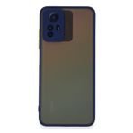 KZY İletişim Xiaomi Redmi Note 12S Kılıf Kamera Korumalı Silikon Renkli Düğmeli Arkası Mat Arka Kapak - Lacivert