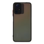 KZY İletişim Xiaomi Redmi Note 12S Kılıf Kamera Korumalı Silikon Renkli Düğmeli Arkası Mat Arka Kapak - Siyah