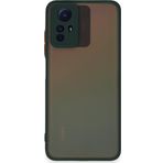 KZY İletişim Xiaomi Redmi Note 12S Kılıf Kamera Korumalı Silikon Renkli Düğmeli Arkası Mat Arka Kapak - Yeşil