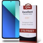 KZY İletişim Xiaomi Redmi Note 13 ile Uyumlu Temperli Ekran Koruyucu Kırılmaz Cam Ekonomik 3'lü Paket