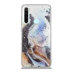 KZY İletişim Xiaomi Redmi Note 8 ile Uyumlu Kapak Mermer Desenli Pop Socketli Silikon Kılıf - Mor
