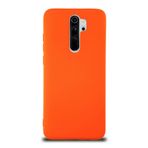 KZY İletişim Xiaomi Redmi Note 8 Pro ile Uyumlu Kapak İçi Kadife Lansman Silikon Kılıf - Turuncu