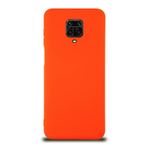 KZY İletişim Xiaomi Redmi Note 9 Pro ile Uyumlu Kapak ile Uyumlu İçi Kadife Lansman Silikon Kılıf - Turuncu