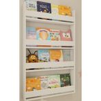 Kzy Mobilya Montessori Çocuk Kitaplığı 4 Raflı Duvar Tipi Beyaz Kitaplık - Eğitici Tasarım