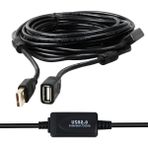 kzy mobilyal Powermaster PM-11955 10 Metre USB-A 2.0 Dişi Erkek Uzatma Kablosu Siyah - USB 2.0 UZATMA KABLOSU