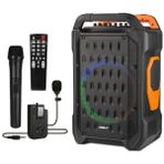 kzy mobilyal Shile Sl-10 120 Watt Taşınabilir Seyyar Amfi Hoparlör Kablosuz 1 El + 1 Yaka Mikrofonlu Kumandalı Usb+Sd+Bt - bluetooth hoparlör