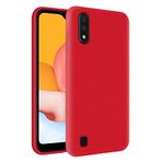 KZY Samsung Galaxy A01 İçi Kadife Soft Logosuz Lansman Silikon Kılıf - Kırmızı