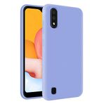 KZY Samsung Galaxy A01 İçi Kadife Soft Logosuz Lansman Silikon Kılıf - Lila