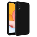 KZY Samsung Galaxy A01 İçi Kadife Soft Logosuz Lansman Silikon Kılıf - Siyah