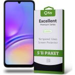 Kzy Samsung Galaxy A05 ile Uyumlu Temperli Ekran Koruyucu Kırılmaz Cam Ekonomik 5'li Paket - Şeffaf
