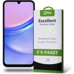 Kzy Samsung Galaxy A15 ile Uyumlu Temperli Ekran Koruyucu Kırılmaz Cam Ekonomik 5'li Paket - Şeffaf