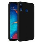 KZY Samsung Galaxy A20 İçi Kadife Soft Logosuz Lansman Silikon Kılıf - Siyah