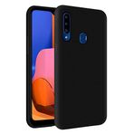 KZY Samsung Galaxy A20s İçi Kadife Soft Logosuz Lansman Silikon Kılıf - Siyah