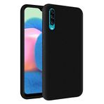 KZY Samsung Galaxy A30s İçi Kadife Soft Logosuz Lansman Silikon Kılıf - Siyah