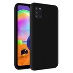 KZY Samsung Galaxy A31 İçi Kadife Soft Logosuz Lansman Silikon Kılıf - Siyah