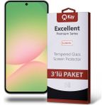 Kzy Samsung Galaxy A56 ile Uyumlu Temperli Ekran Koruyucu Kırılmaz Cam Ekonomik 3'lü Paket - Şeffaf