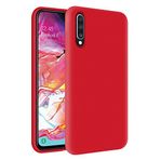 KZY Samsung Galaxy A70 İçi Kadife Soft Logosuz Lansman Silikon Kılıf - Kırmızı