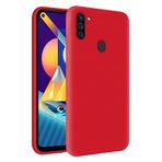 KZY Samsung Galaxy M11 İçi Kadife Soft Logosuz Lansman Silikon Kılıf - Kırmızı