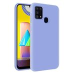 KZY Samsung Galaxy M31 İçi Kadife Soft Logosuz Lansman Silikon Kılıf - Lila