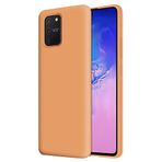 KZY Samsung Galaxy S10 Lite İçi Kadife Soft Logosuz Lansman Silikon Kılıf - Turuncu