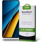Kzy Xiaomi Poco X6 ile Uyumlu Temperli Ekran Koruyucu Kırılmaz Cam Ekonomik 5'li Paket - Şeffaf