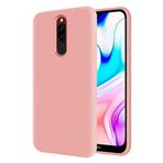 KZY Xiaomi Redmi 8 İçi Kadife Soft Logosuz Lansman Silikon Kılıf - Pembe