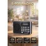 L-938 Dijital Ekranlı Şarjlı Taşınabilir Radyo Usb Tf Sd 3,5mm Jack Destekli Cep Radyosu