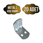 L Bağlantı Demiri Dolap Köşe Bağlantı DEMIRI(METAL)(ÖLÇÜLER:30*30*23MM) - Gri - METAL - 20 ADET
