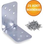 L Demiri Mobilya Eşya Dolap Duvara Sabitleme Köşebent Bağlantı Aparatı Gönye 90X90X60 mm 25 Adet