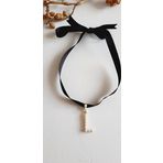 L HARF TARZ İNCİLİ KURDELA CHOKER KOLYE